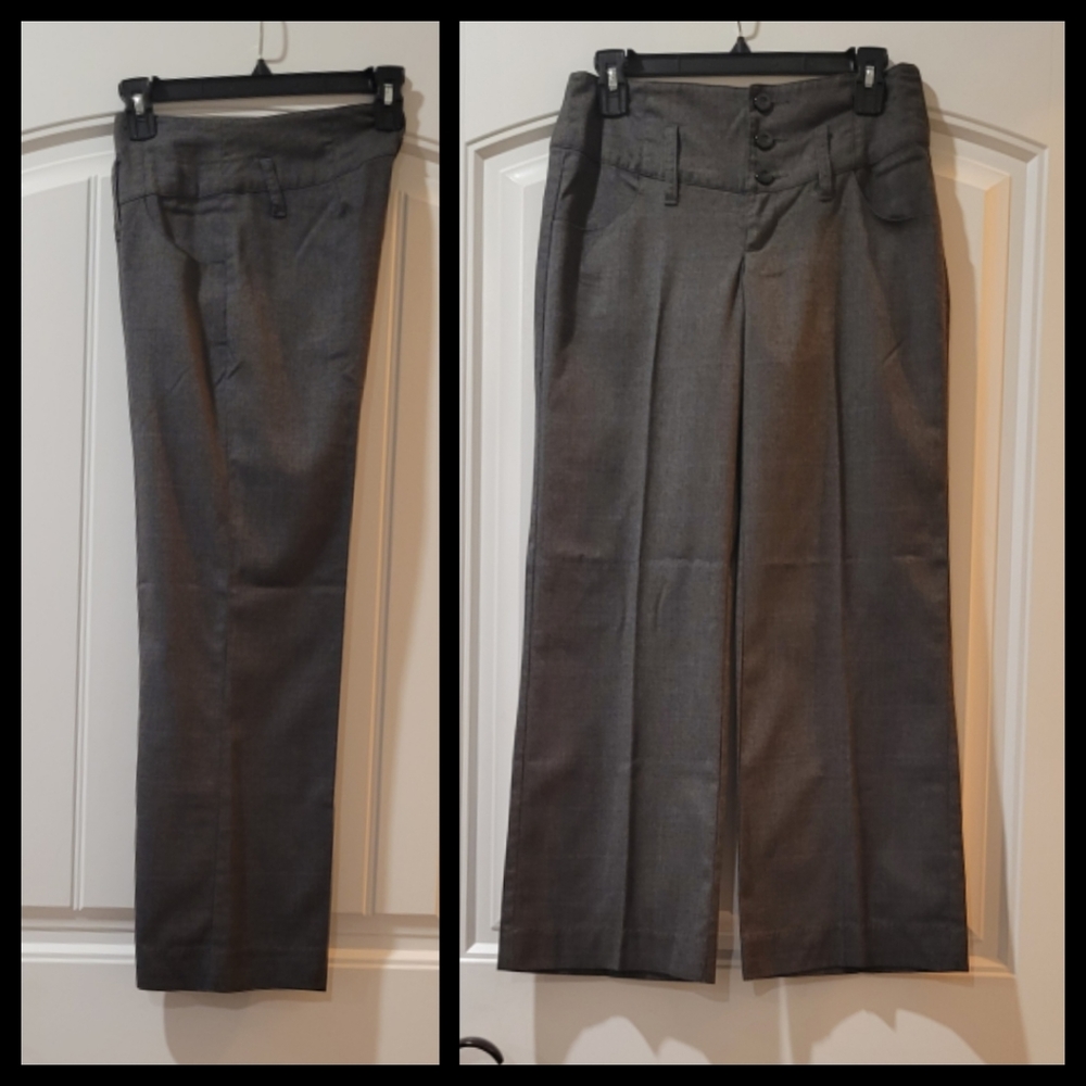 Arden B gray plaid wide leg slacks 2